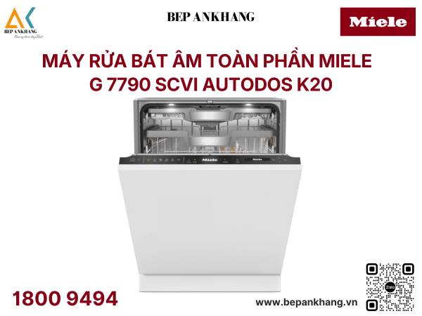 Máy rửa bát âm tủ Miele - G 7790 SCVi AutoDos K20 - Sấy Ngưng Tụ - Tự động hé mở cửa
